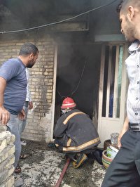 ۵ مصدوم در حادثه آتش سوزی یک باب منزل مسکونی