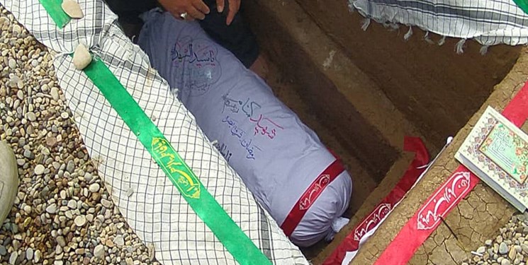 پیکر یک شهید گمنام در اهواز به خاک سپرده شد